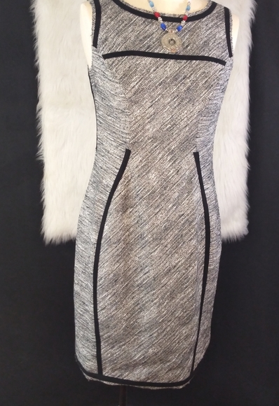 Yoana Baraschi Grey and Black Sleeveless A Line Dress Size 8 - Picture 4 of 16